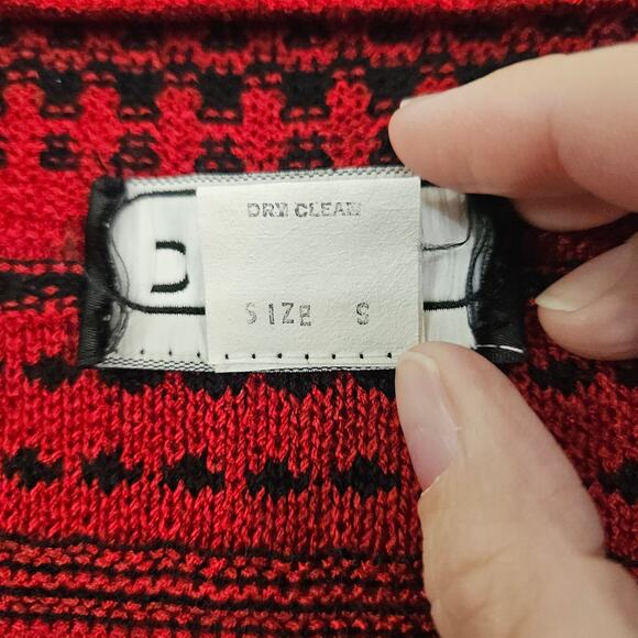 VTG 90s Dylani Knitwear Red Stripped Open Front Cardigan Size Small - Picture 8 of 10